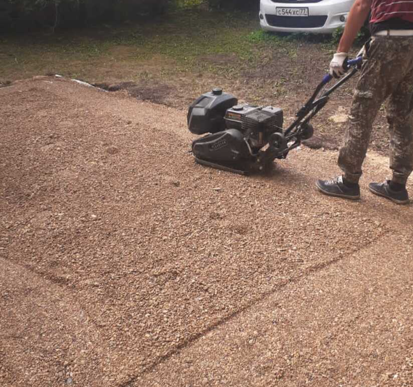 устройство площадки из щебня